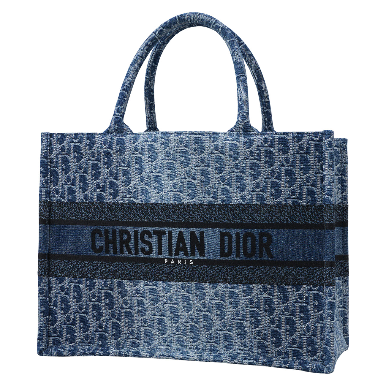 CHRISTIAN DIOR(USED)크리스찬 디올 오블리크 데님 북토트 미듐